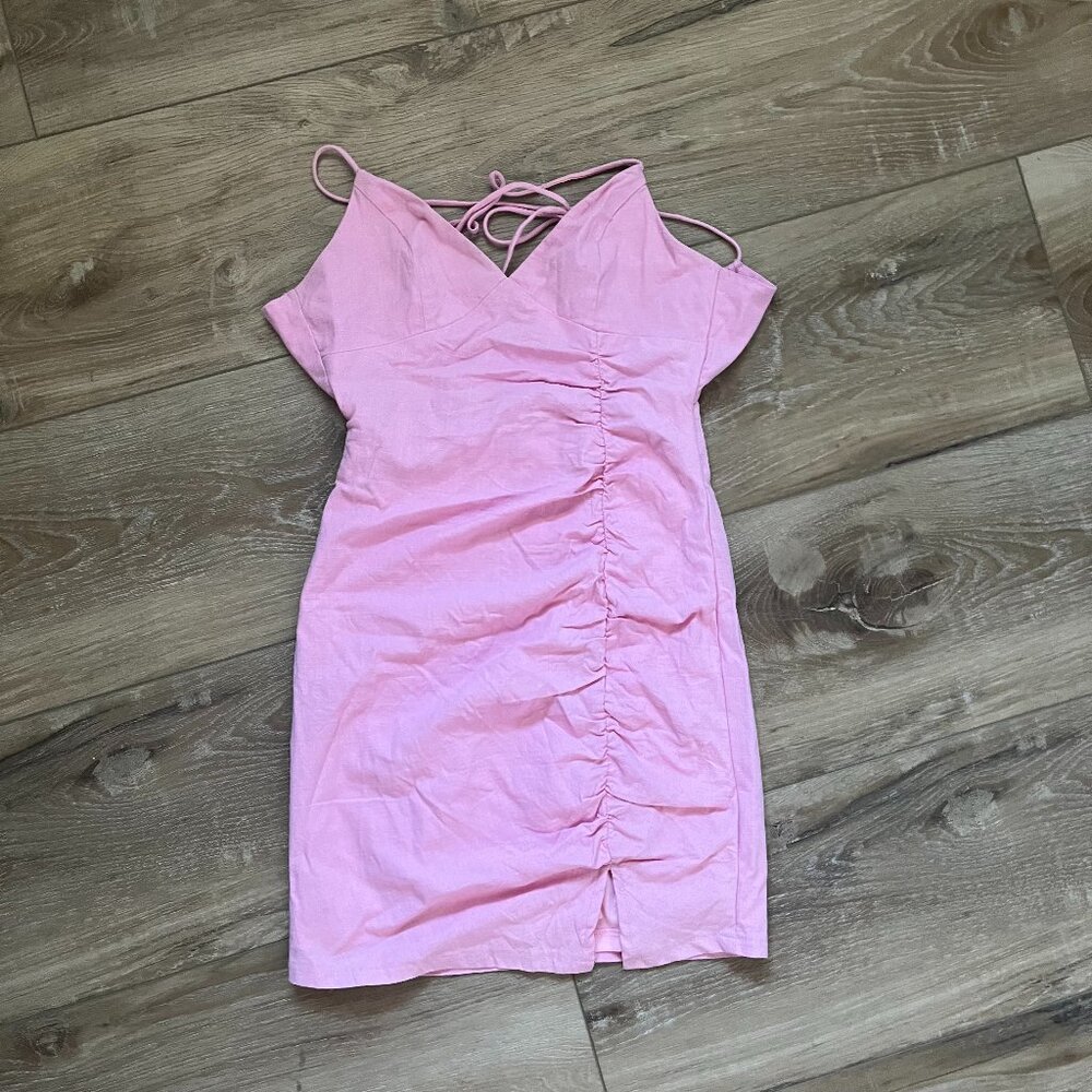 Princess polly light pink tie back dress, size 6